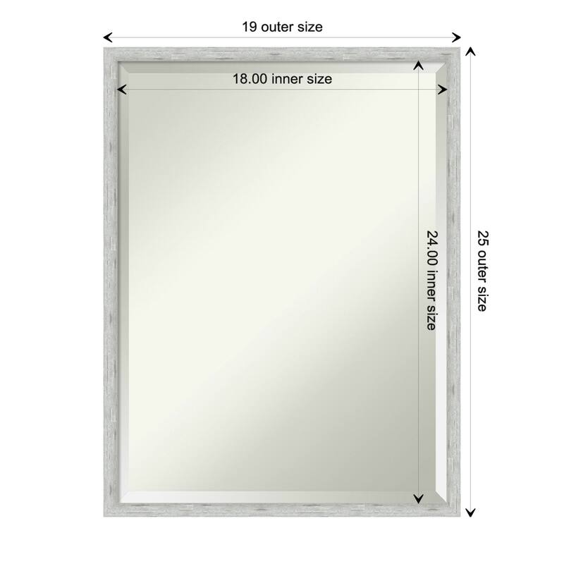 Imprint Beveled Wood Framed Wall Mirror - Imprint Silver - Glass Size 18x24