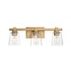 preview thumbnail 1 of 8, Maxim 21383 Cubos 3 Light 8" Tall Wall Sconce Natural Aged Brass
