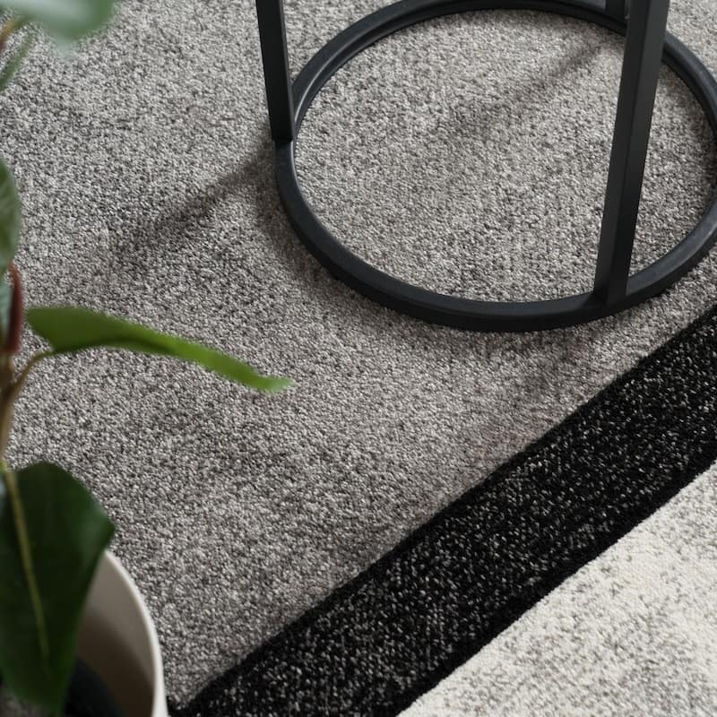 Modern Living-Room Rug Geometric in Black White