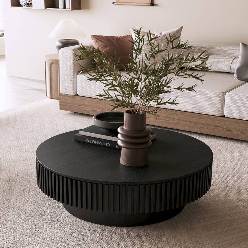 39.37'' Round Coffee Table with Storage