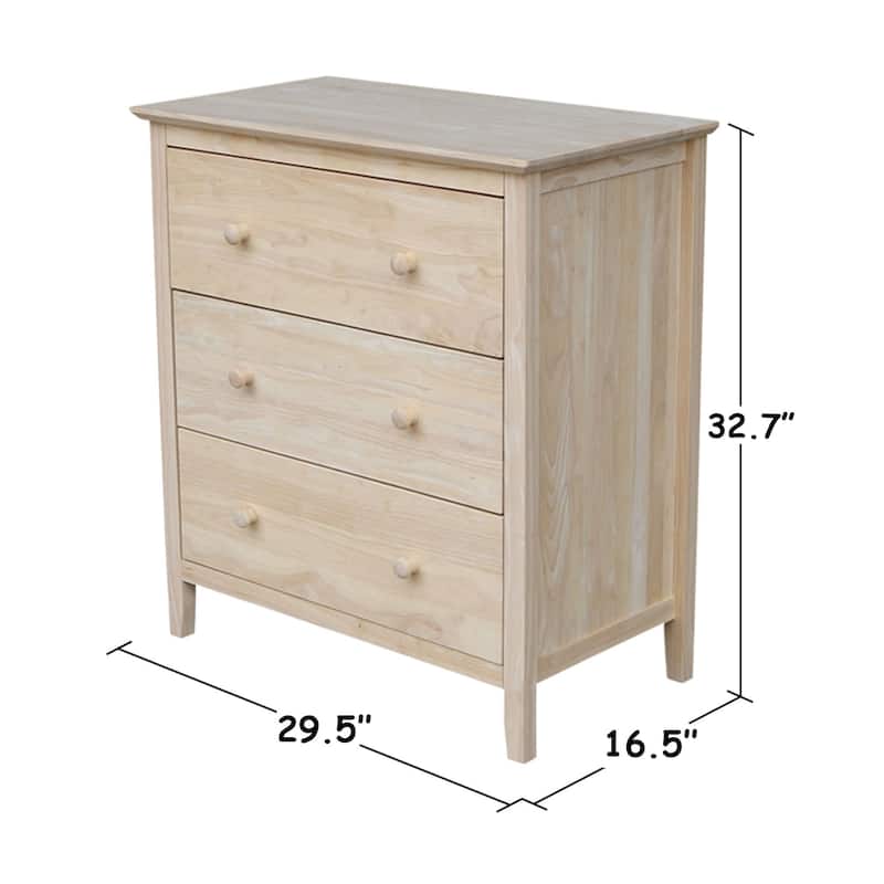 International Concepts Solid Wood Bedroom Dresser