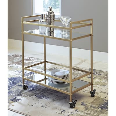 Kailman Contemporary Bar Cart in Metallic Gold