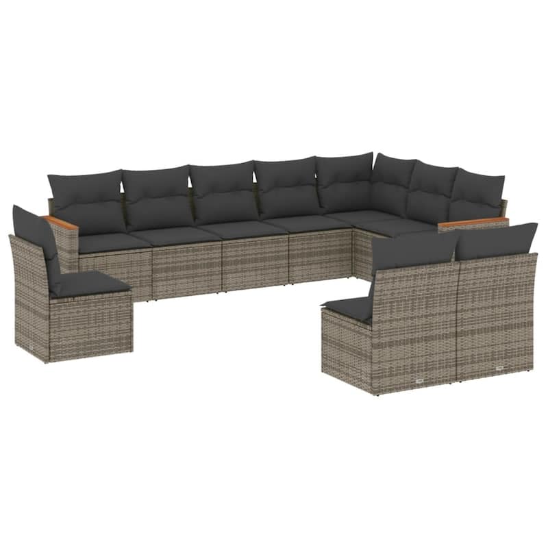 vidaXL Garden Sofa Set Black - 24.4 x 24.4 x 27.2