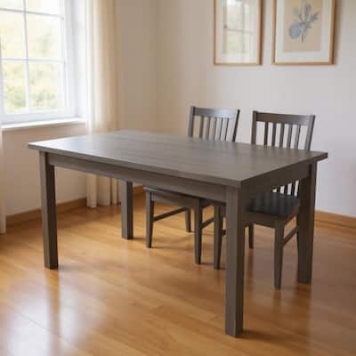 HomeRoots 60" Gray Solid Wood Dining Table - 60.00 in. x 30.00 in. x 27.00 in.