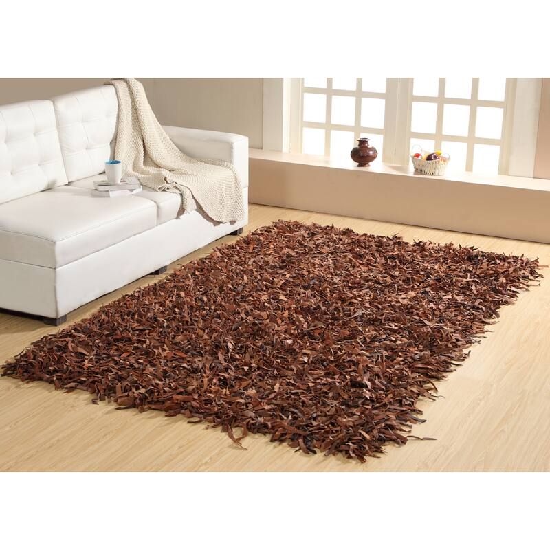Leather Shaggy Living Room Rug Washable Area Rugs Non Slip Accent Rugs Soft Foldable Indoor Carpet Easy To Clean 5' x 8'