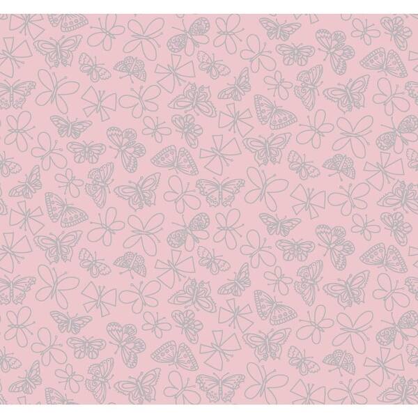 Shop York Wallcoverings Pw4024 Glitter Butterfly Wallpaper Light