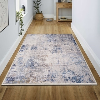 Sorbus Area Rug for Entryway, Machine Washable, Non-Slip, Vintage Rug - 3 x 5 ft