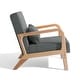 preview thumbnail 92 of 161, 25" W Mid Century Upholstered Wood Accent Chair with Pillow