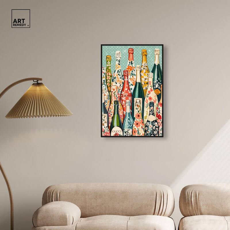 Floral Collection Bottles II Canvas by Art Remedy