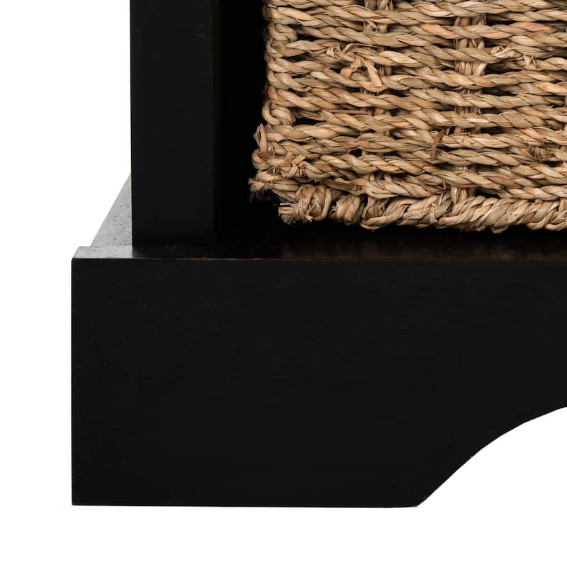 SAFAVIEH Lonan Black/ White Storage Bench - 47" x 16.1" x 19.9"