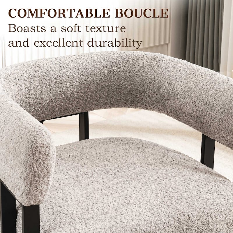 Upholstered Teddy Velvet Accent Chair, Modern Boucle Armchair