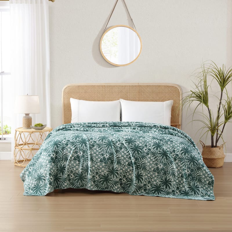 Tommy Bahama Lanikai Fronds Ultra Soft Plush Blanket