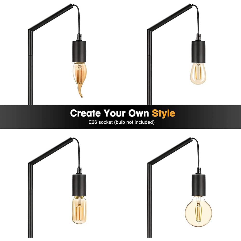 Industrial Floor Lamp Standing Black Tall Reading Minimalist Tripod 1