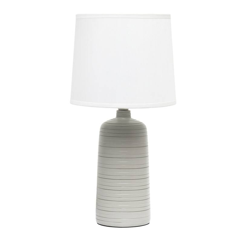 15.75 in. Taupe Finish Table Lamp with White Shade, Sturdy Table Lamp for Living Rooms and Bedrooms