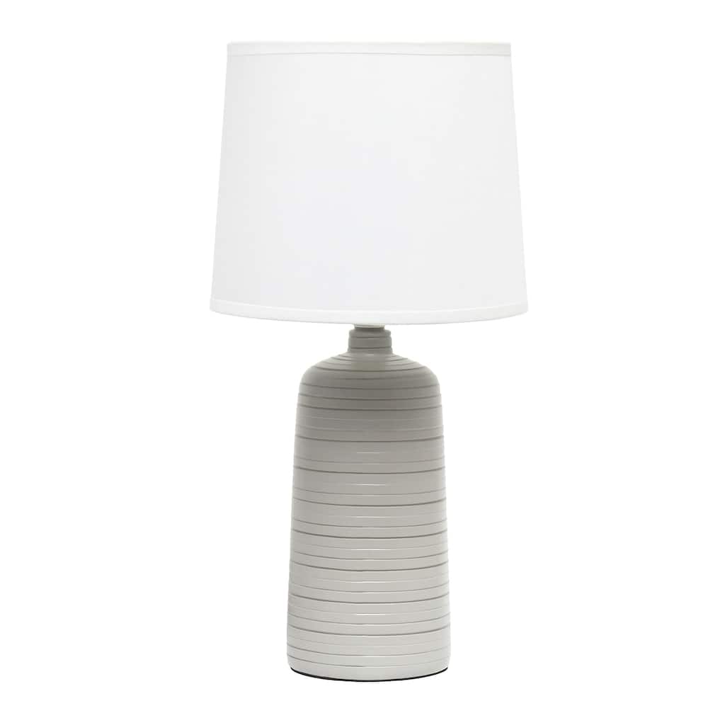 15.75 in. Taupe Finish Table Lamp with White Shade, Sturdy Table Lamp for Living Rooms and Bedrooms