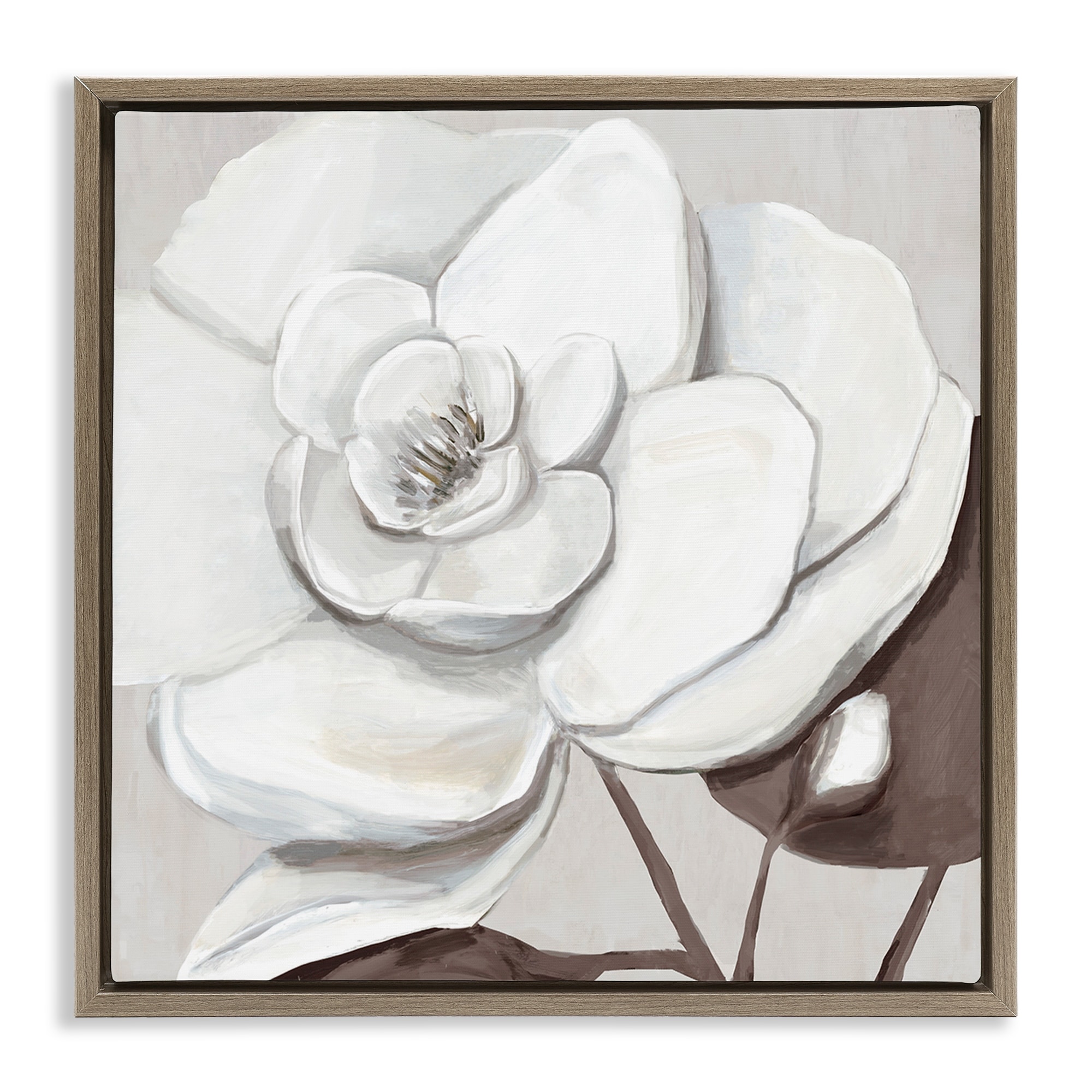 Stupell Elegant White Blooms Framed Floater Canvas Wall Art Design By Hannah Dawson