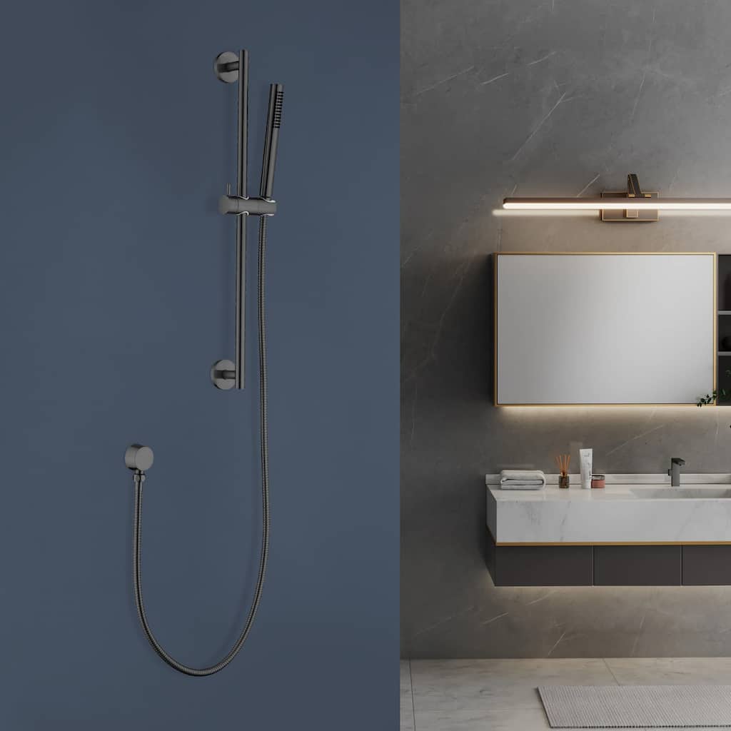 Topcraft Stainless Steel Handheld Shower with 28-Inch Slide Bar
