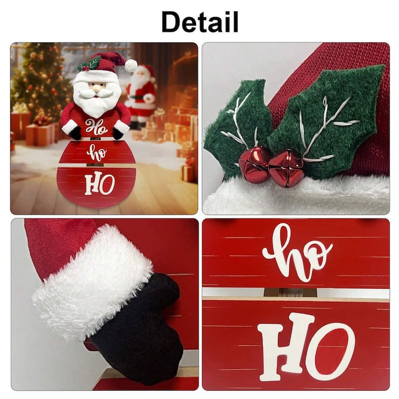 28‘’ H Wooden Snowman Christmas Porch Sign, Outdoor Christmas Decorations for Porch & Front Door Holiday Décor