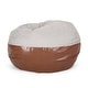 preview thumbnail 3 of 3, Maxi 5 Foot Two color Fabric and Faux Leather Rounded Bean Bag