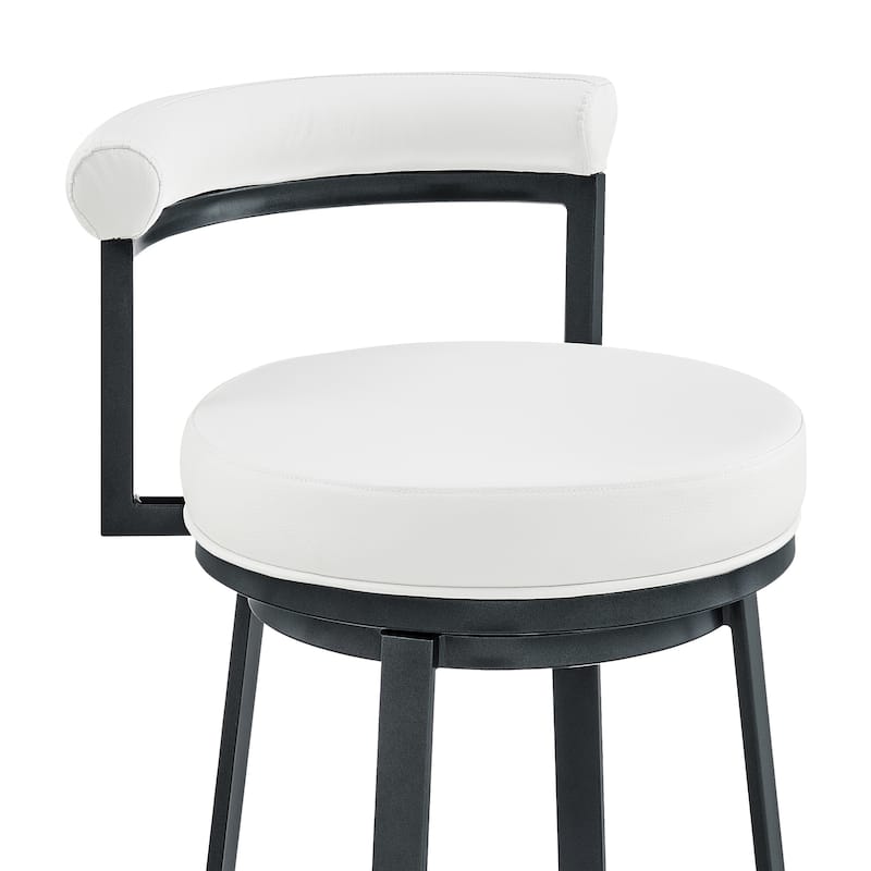 Neura Modern Swivel Counter/Bar Stool in Faux Leather and Metal