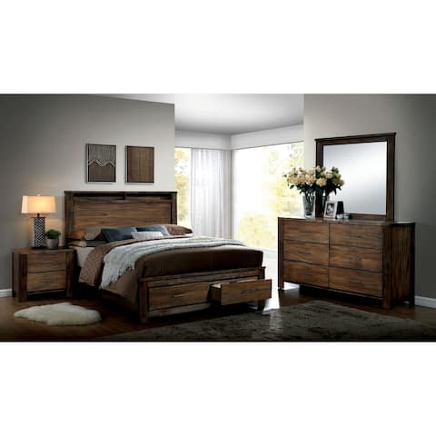 Furniture of America Syla Rustic Oak King 3-piece Bedroom Set