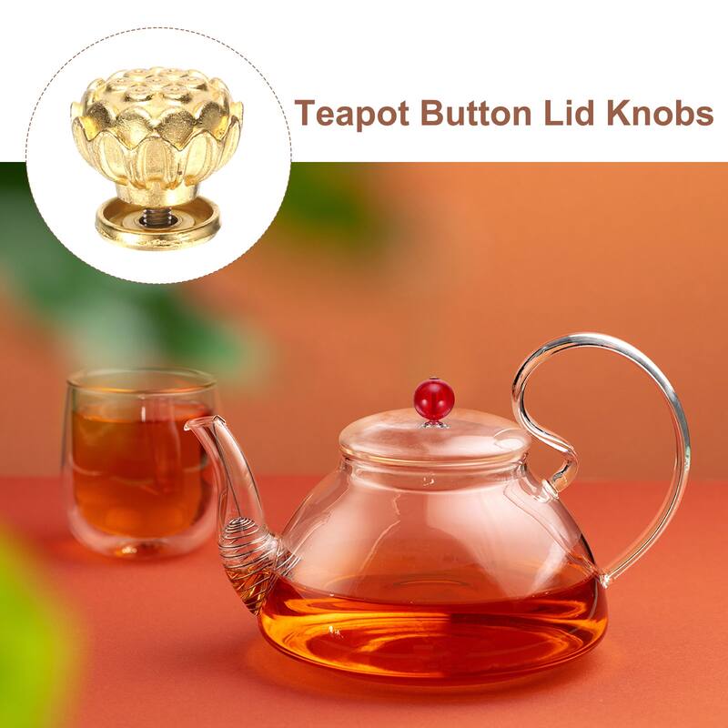 Teapot Button Lid Knobs Flower Tea Kettle Cover Handle Knobs for Teapot