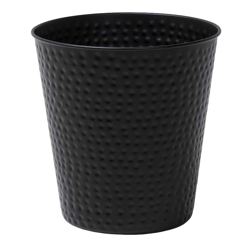 happimess Axel Modern Minimalist Hammered Steel 2-Gallon Wastebasket - Matte Black - Single