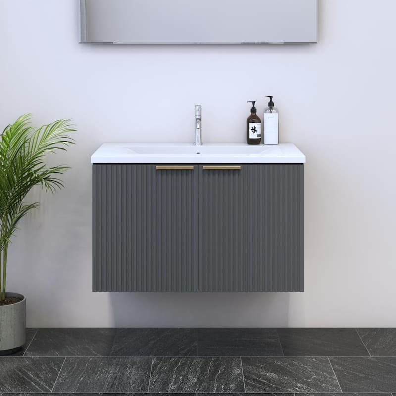 Madera 04 Bathroom Vanity (32" Width) - Gray