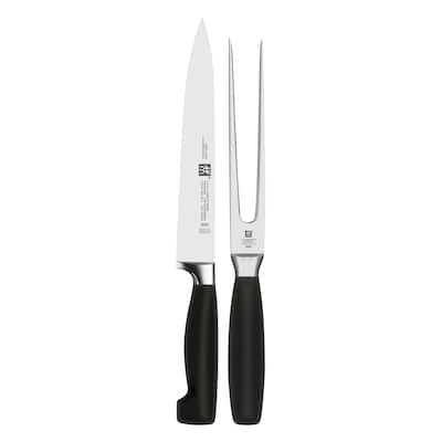 ZWILLING Four Star 2-pc Carving Knife & Fork Set - Stainless Steel