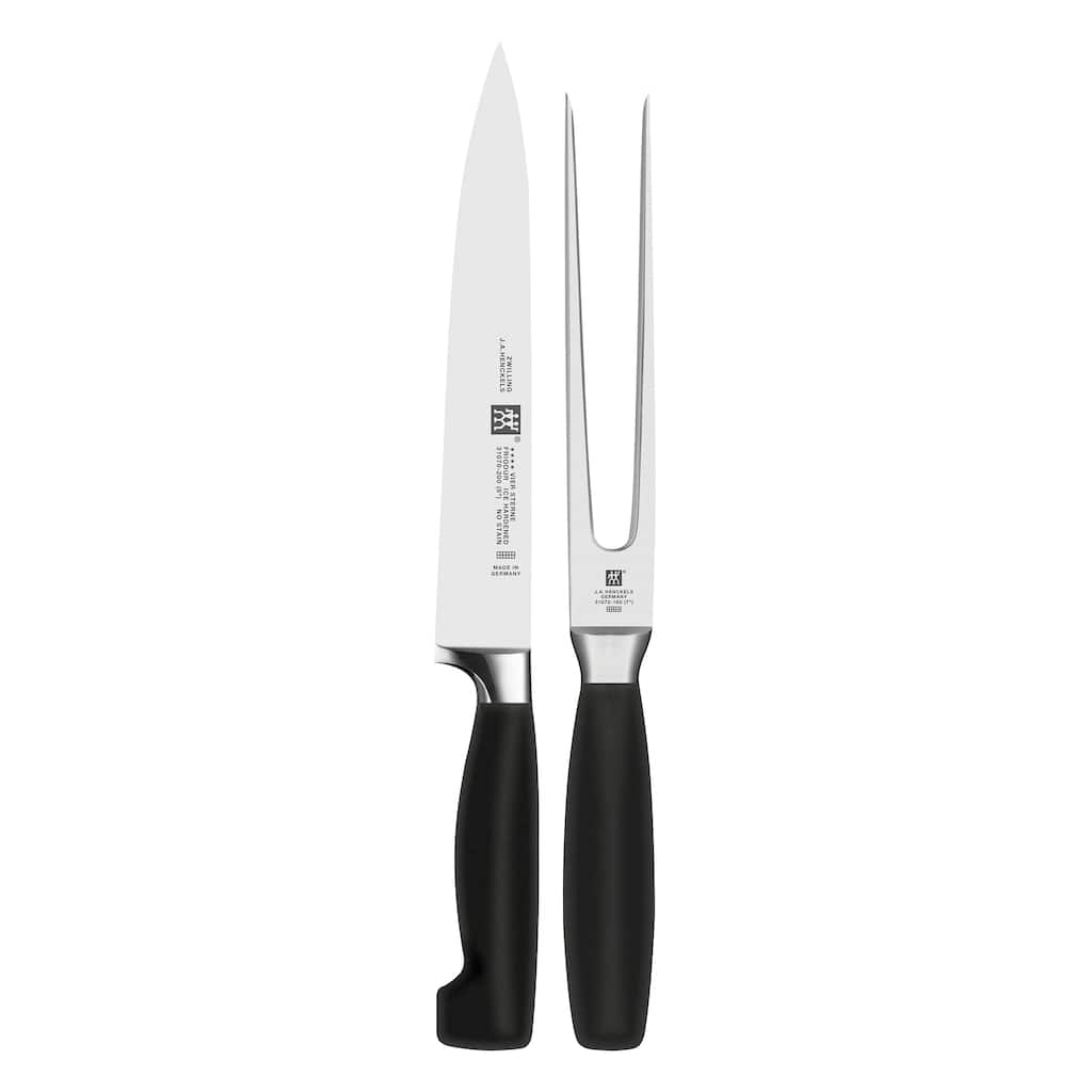 ZWILLING Four Star 2-pc Carving Knife & Fork Set - Stainless Steel