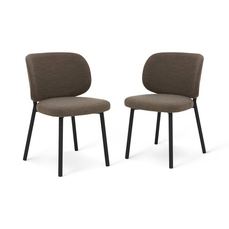 Rye Studio Boucle Chairs with Black Steel Legs, Set of 2