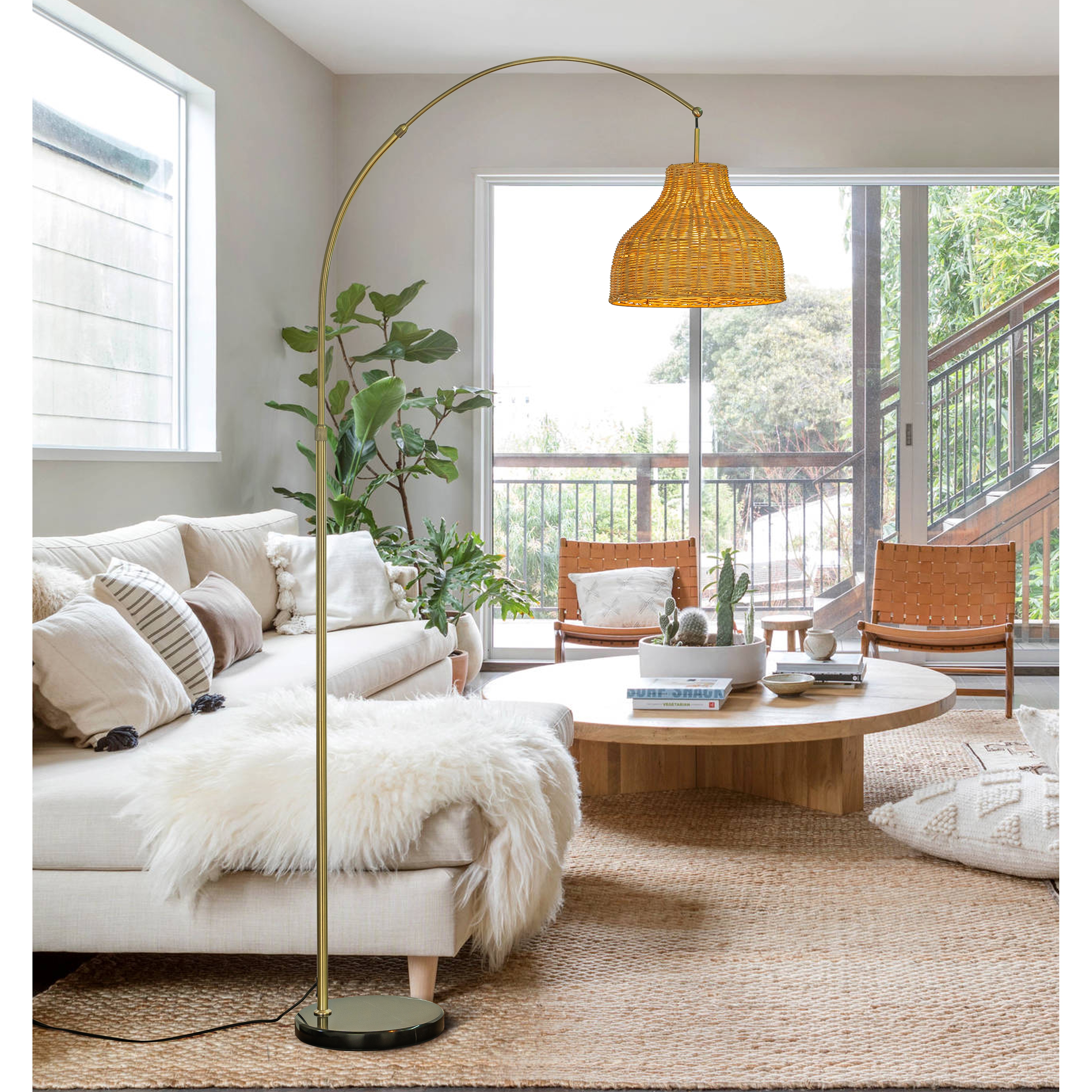 Rattan floor light deals
