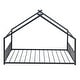 preview thumbnail 3 of 9, Black Full Size Metal House Bed with Fence & Back