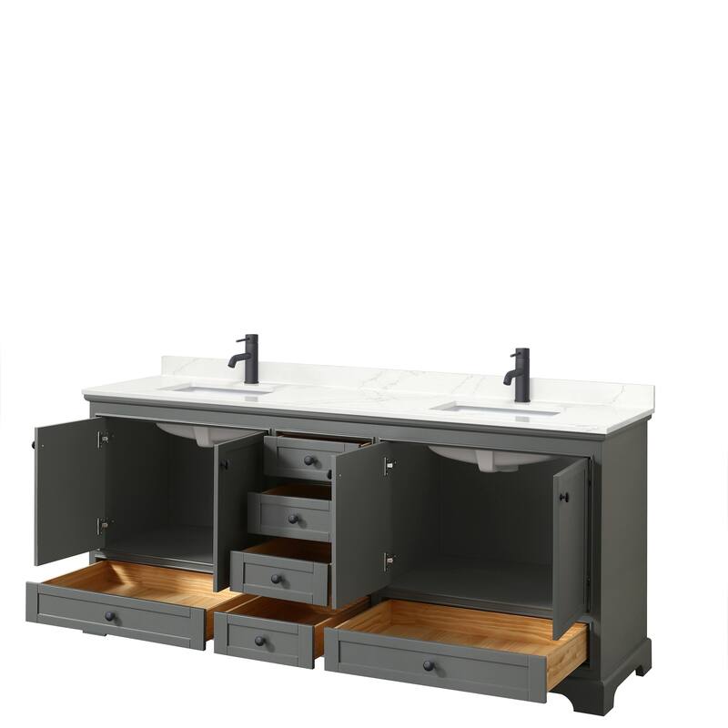 Deborah 80-inch Double Vanity, Quartz Top