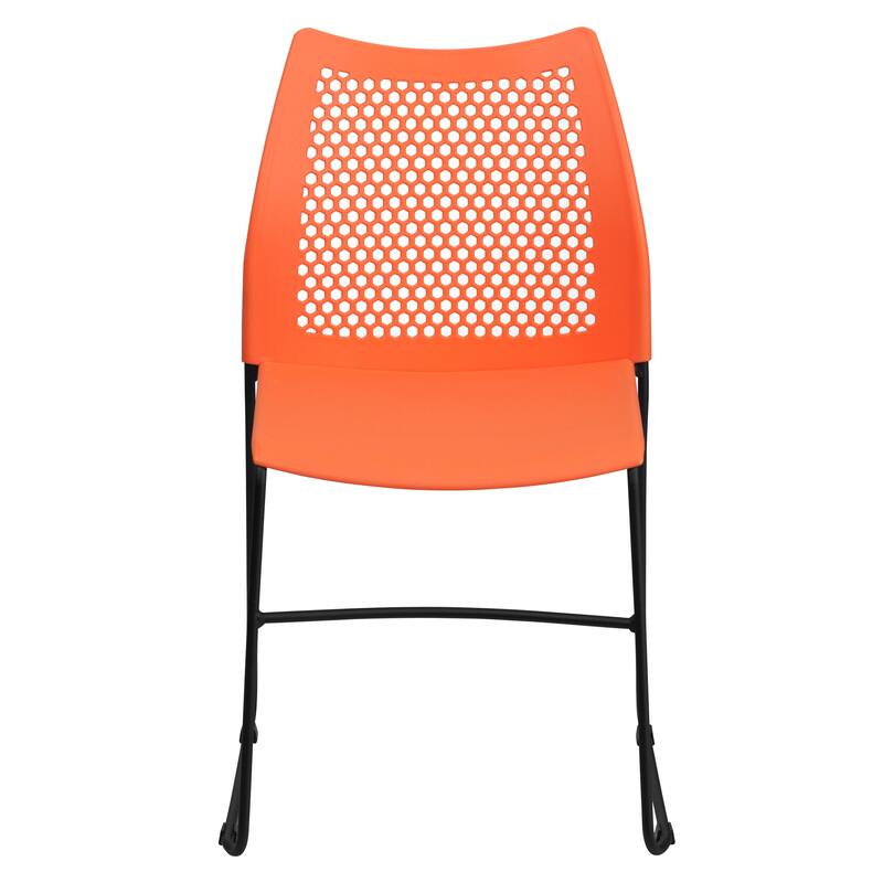 5 Pack 661 lb. Capacity Stack Chair with Air-Vent Back and Sled Base