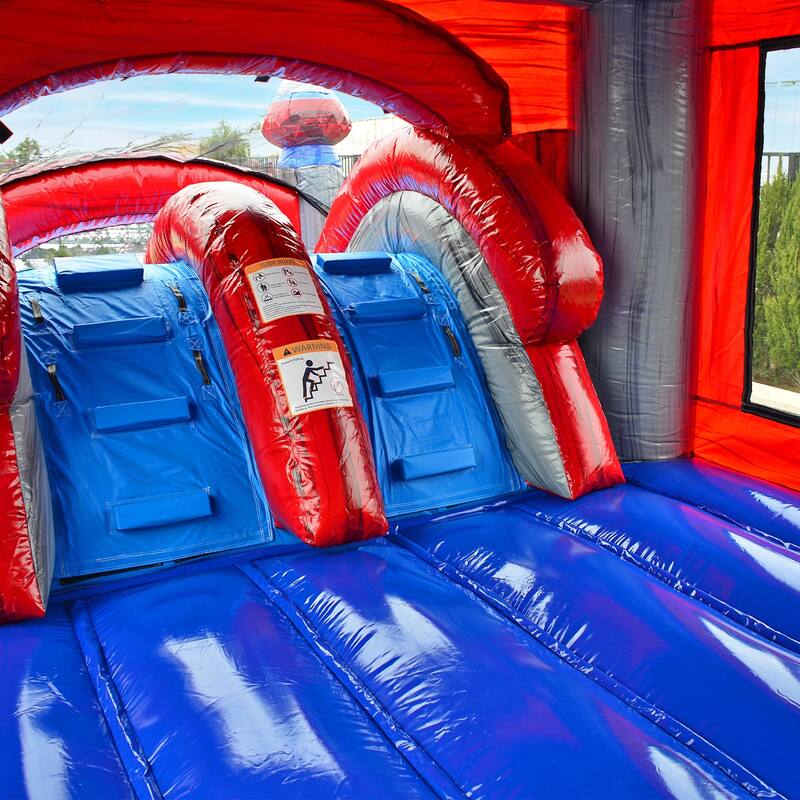 JumpOrange Dolphin Splash 14 ft Commercial-Grade Inflatable Water Slide Combo with Deep Pool & Air Blower