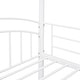 preview thumbnail 11 of 14, White Twin over Twin Metal Bunk Bed with Slide & Roof