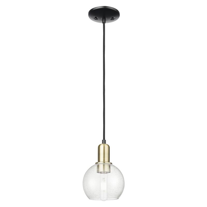 Innovations Lighting Endless Possibilities Arcadia - Athens - 1 Light 6" Cord Hung Mini Pendant - Black Antique Brass/Seedy
