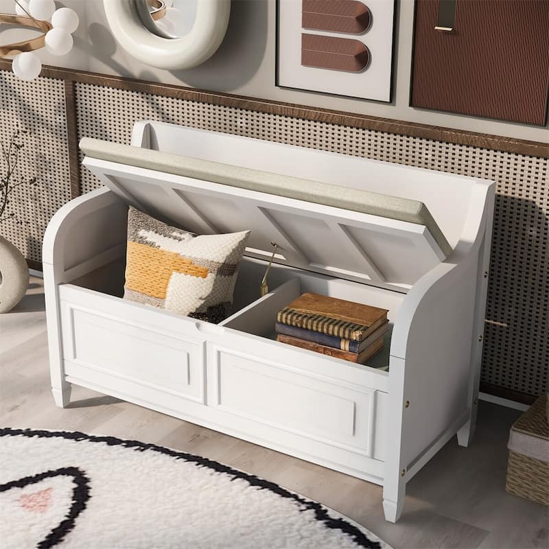 Merax 42” Rustic Style Solid wood Entryway Multifunctional Storage Bench