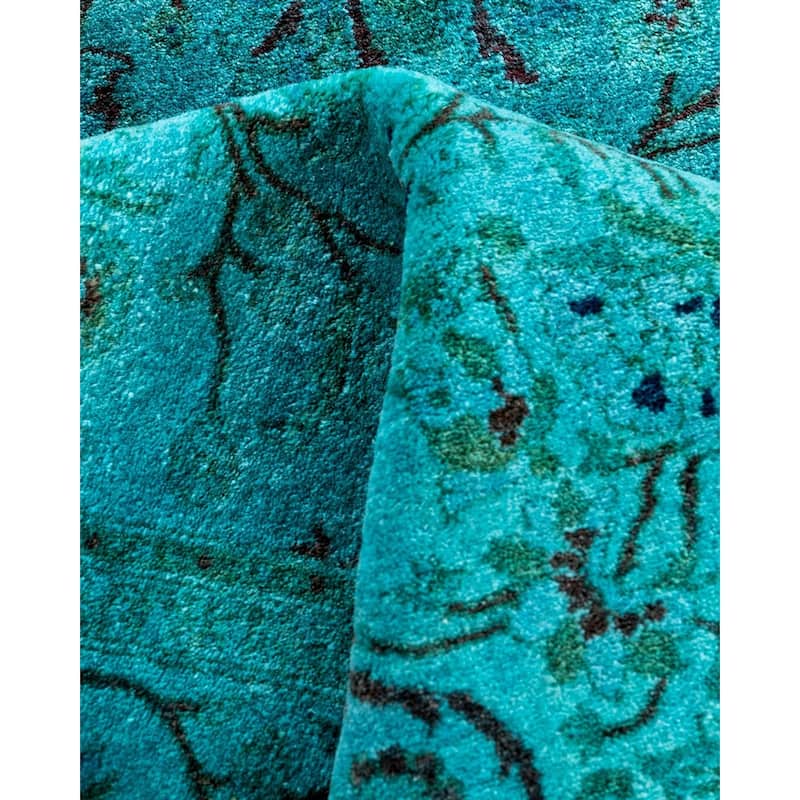 Contemporary Overdyed Wool Hand Knotted Area Rug - 4' 3" x 5' 10"