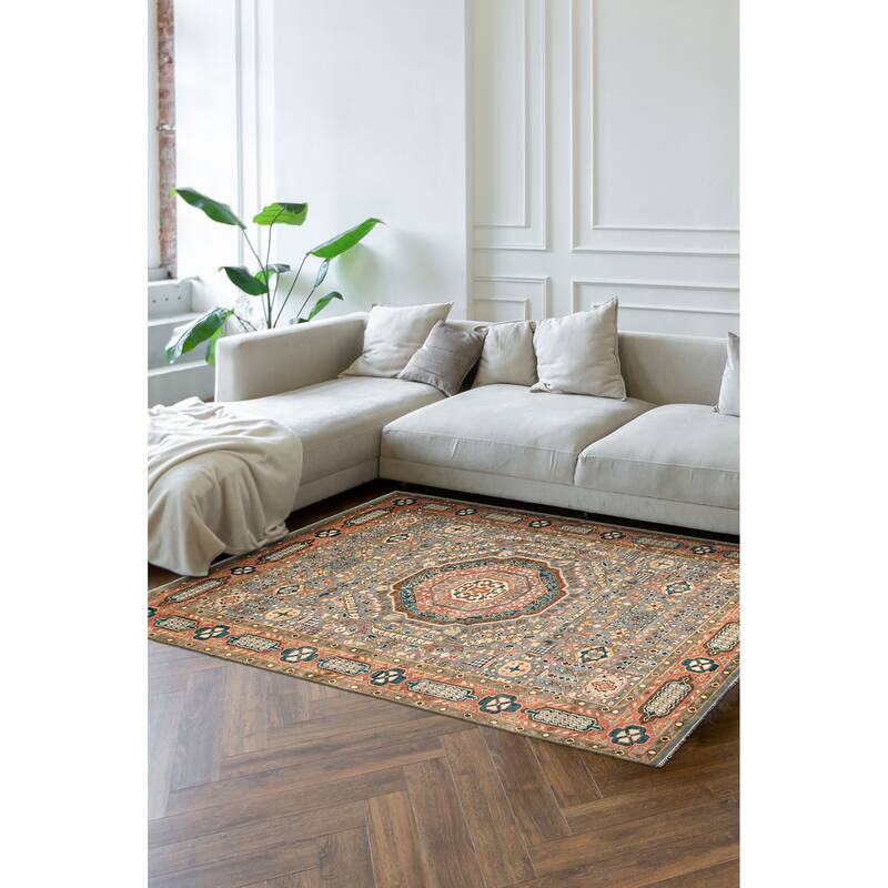 ECARPETGALLERY Hand-knotted Jules Serapi Grey Wool Rug - 9'10 x 14'0