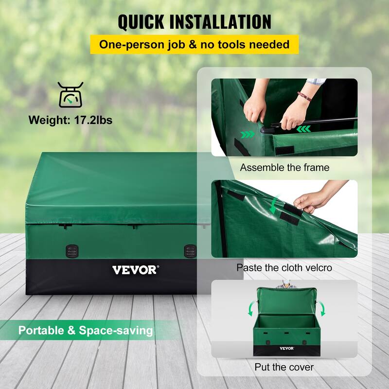 VEVOR Outdoor Storage Box 100230 Gallon Waterproof PE Tarpaulin Deck