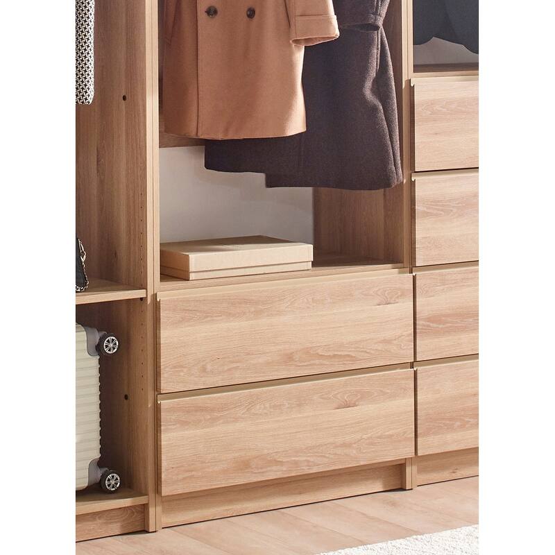 Prosper Oak Freestanding Walk in Wood Closet System