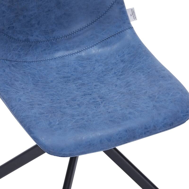Markley Leather Dining Chair 360 Degree Swivel with Iron legs Modern Accent Side Chair Set of 2