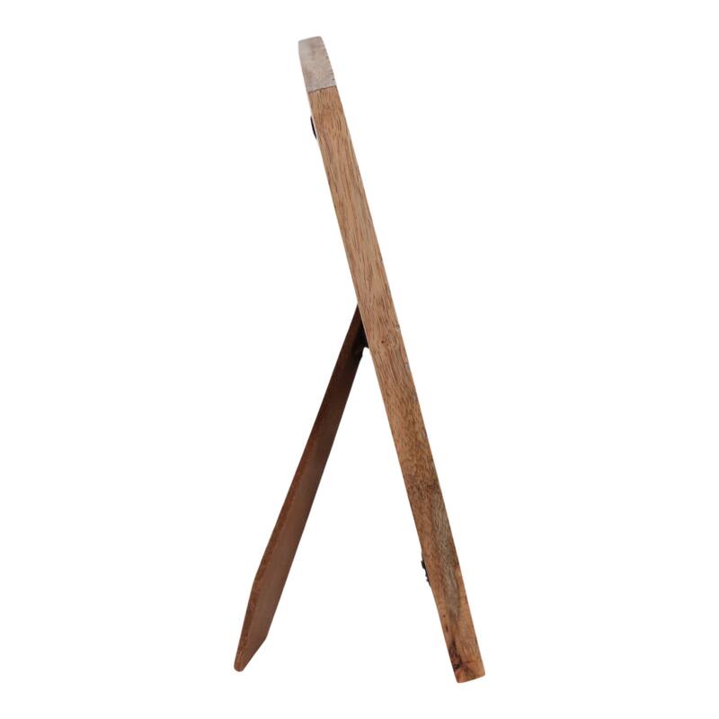 Wood Glass Picture Frame Carved Texture for Home Display - 4x6" Brown