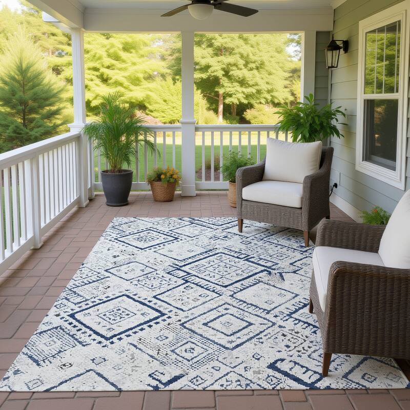 Machine Washable Indoor/ Outdoor Global Andes Chantille Rug - Ivory - 2'6" x 3'10"