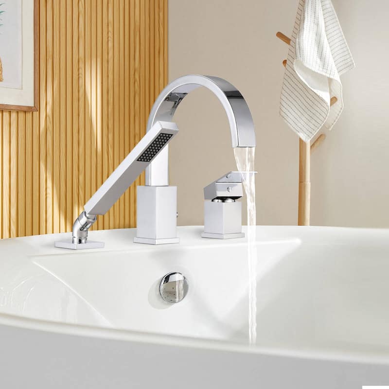 Single Handle Deck Roman Tub Faucets/Filler with Handheld Shower