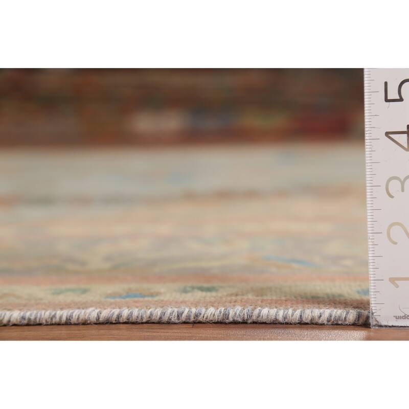 Floral Green Tabriz Persian Vintage Area Rug Hand-Knotted Wool Carpet - 9'7"x 12'11"