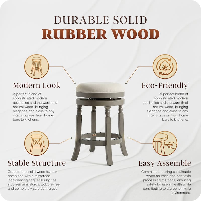 DTY Indoor Living Palmer Lake Backless Swivel Counter or Bar Stool