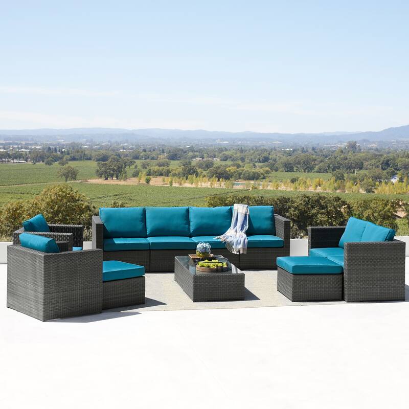 Corvus Trey 12-piece Sectional Wicker Patio Sofa Set